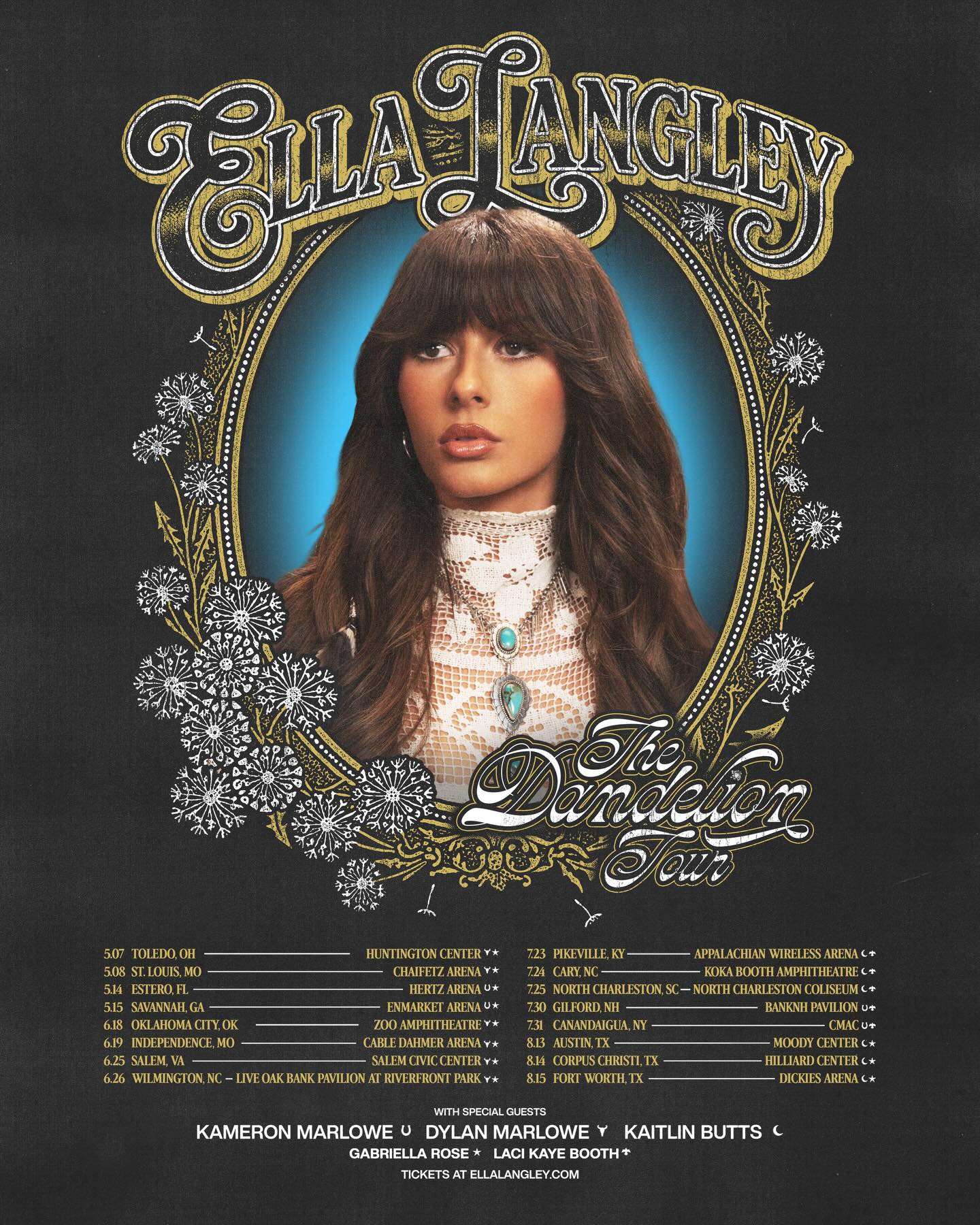 Ella Langley The Dandelion Tour Poster 2026